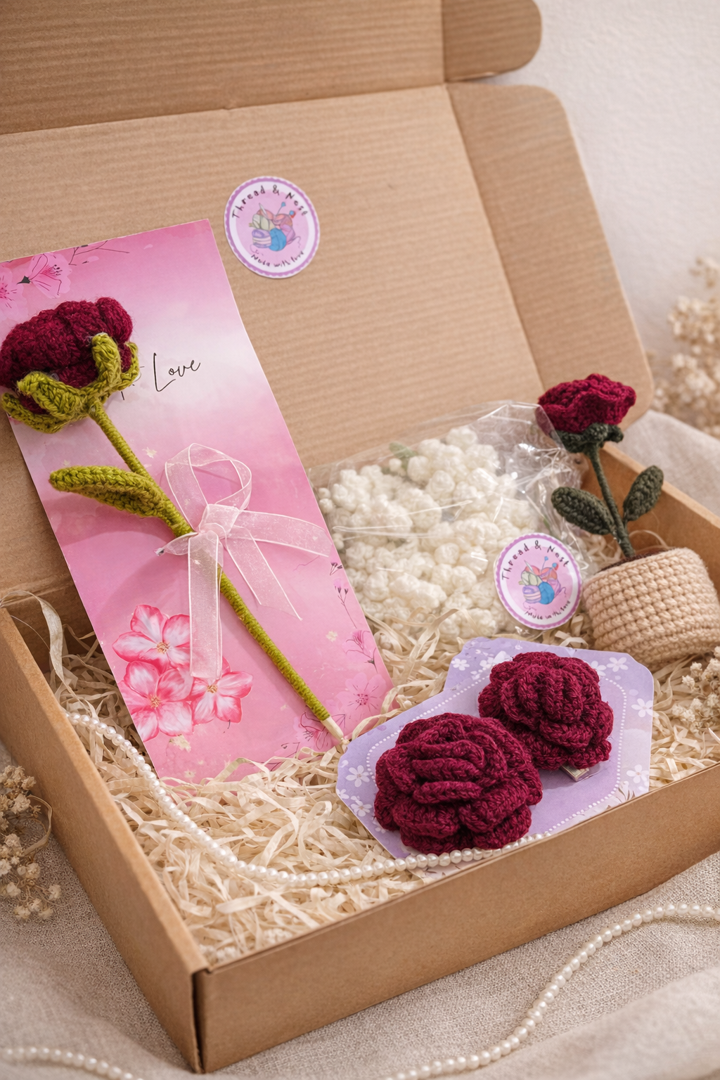 Blush Rose Gajra Gift Box