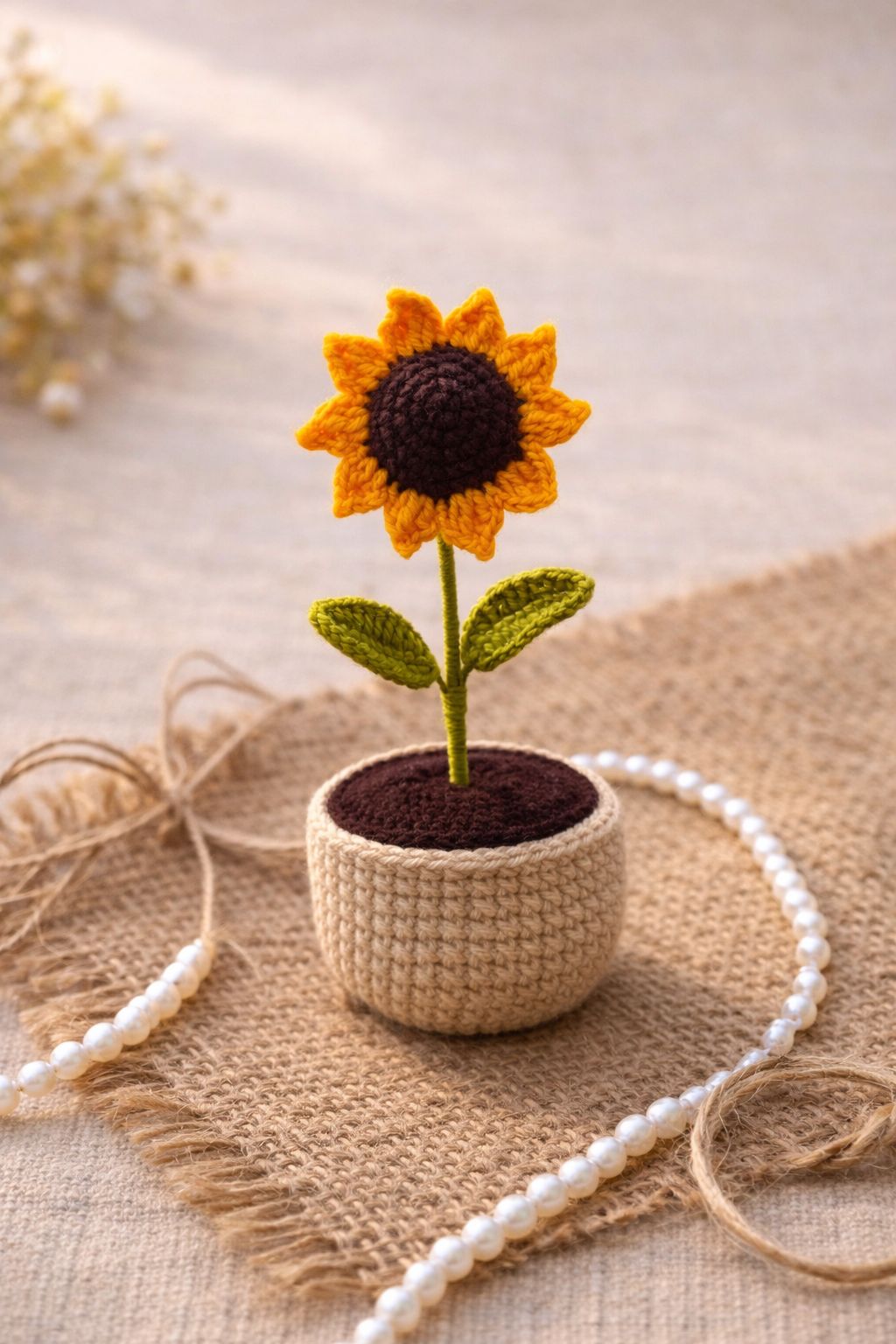 Mini sunflower pot