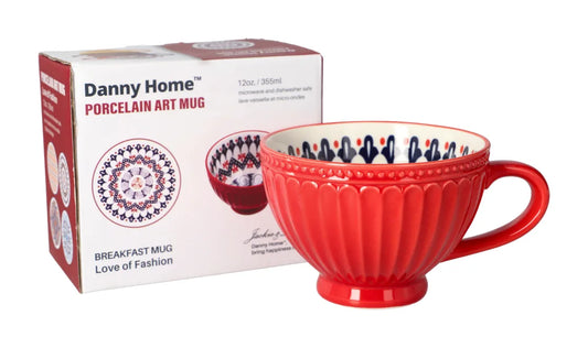 Bohemian cereal bowl-Red