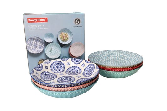 Set of 6 deep plates